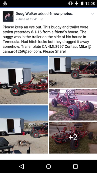 Illustration for article titled Stolen Buggy/Trailer, Temecula